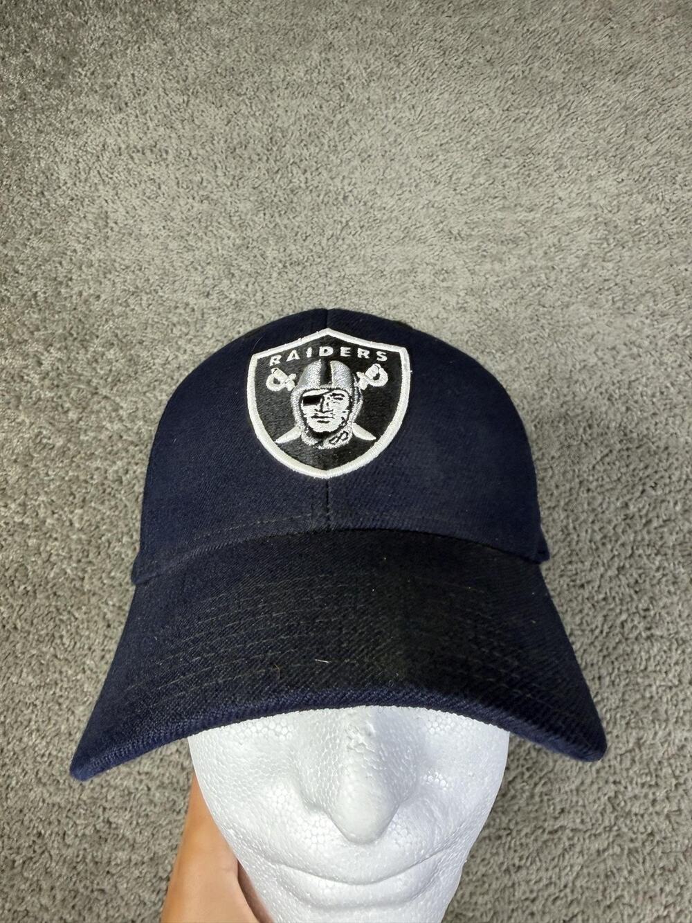Las Vegas Raiders Hat Cap Mens One Size Blue NFL Football Reebok Strap Back